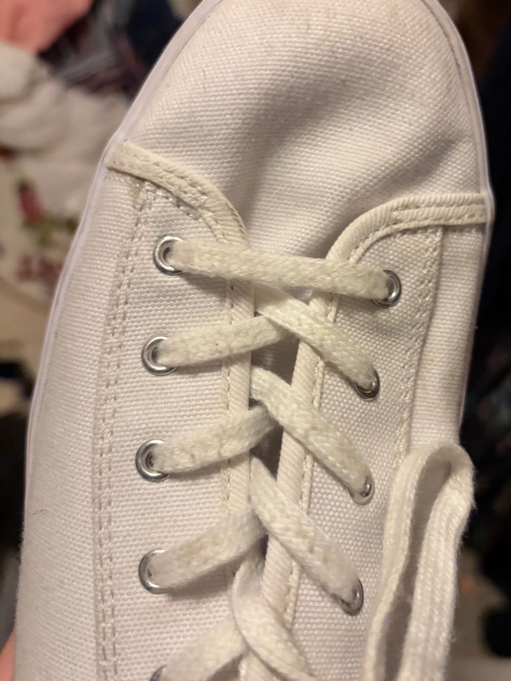 Keds Women’s White Canvas Lace-Up Sneakers - Picture 4 of 12